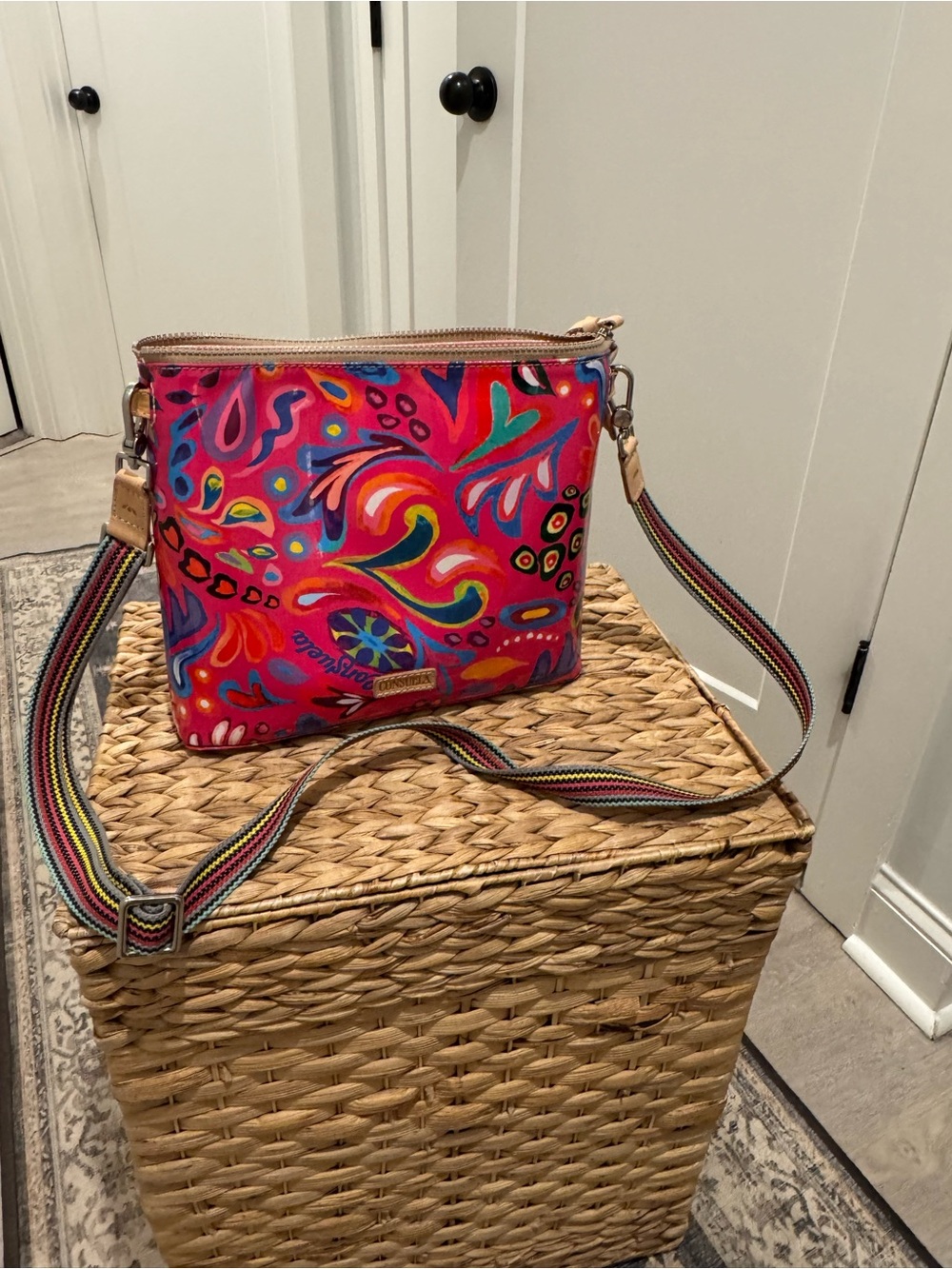 Consuela Vibrant Pink Multicolor Crossbody Bag